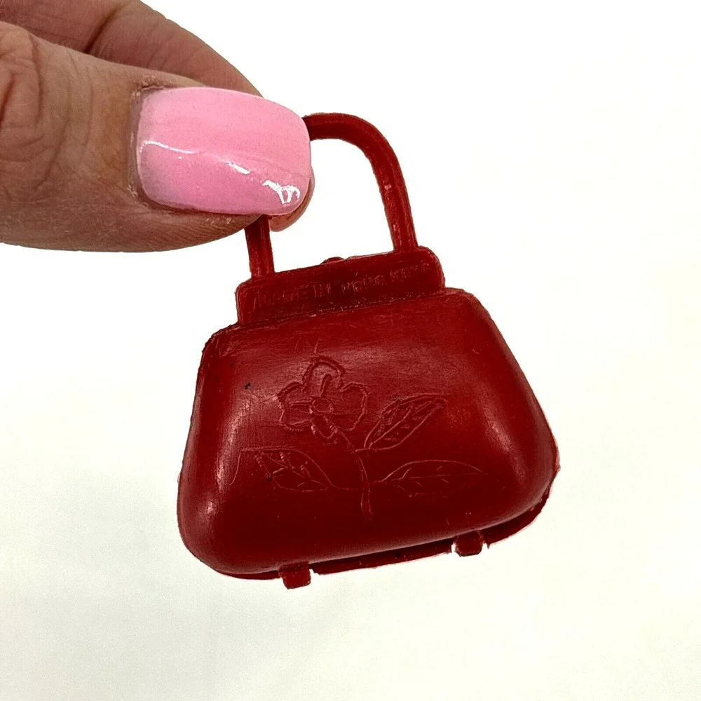 Vintage 1960s‎ MADDIE MOD Barbie Doll Purse TRESSY Clone Red Handbag Floral